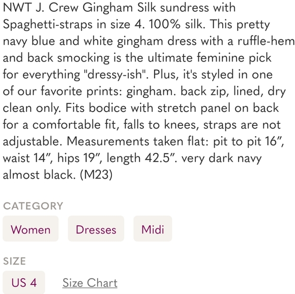 J Crew Gingham Ruffle Dress US 4 - Picture 7 of 7